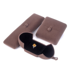 Wholesale Custom Logo Brown Velvet Ring Necklace Bracelet Jewelry Gift Packaging Boxes Velvet